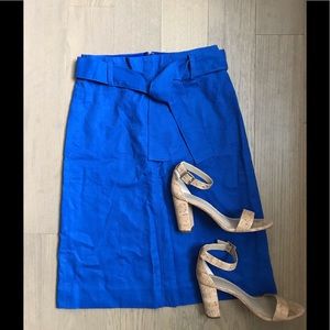 J. Crew Tie Waist Cotton Linen Skirt